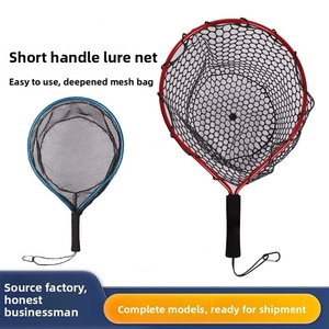 Épuisette de pêche portable en silicone avec poignée courte, en alliage d'aluminium, design de poche pour la pêche à la mouche en ruisseau, personnalisable - Product Image 2