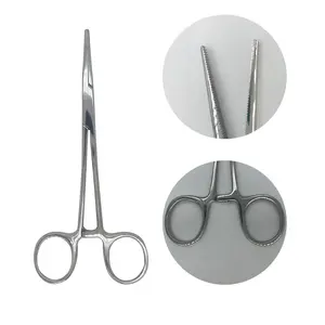 Stainless Steel Hemostat Forceps, Curved and Straight Pliers, Fishing Tweezers with Locking Mechanism and Serrated Jaws