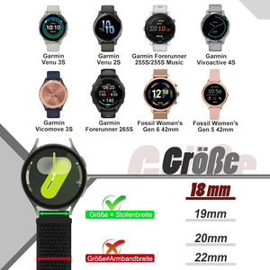 Bracelet de montre 18mm pour <span class=keywords><strong>Garmin</strong></span> <span class=keywords><strong>Venu</strong></span> 4 41mm/<span class=keywords><strong>Venu</strong></span> 3S/<span class=keywords><strong>Venu</strong></span> 2S /Vivoactive 4S/<span class=keywords><strong>Vivomove</strong></span> 3S/Forerunner 255S/255S Music/Forerunner 265S - Product Image 2