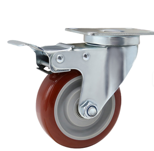 Heavy Duty <strong>3</strong>-Inch Industrial <strong>Rubber</strong> Caster <strong>Wheels</strong> Double Ball Bearings Rigorous Rotation for Handcarts Equipment Transportation - Product Image 4