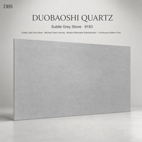 Dalle de quartz grise à texture naturelle douce pour plan de travail de cuisine, dessus de meuble-lavabo et revêtement mural intérieur