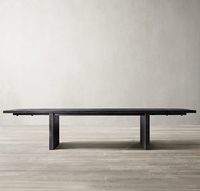 Sassanid, nueva presentación, mesa de comedor de extensión Rectangular de tablón de roble recuperado hecha a mano contemporánea