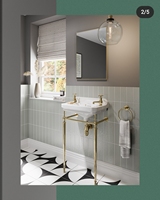 Carlton classique Double trou support bassin britannique américain rétro suspendu salle de bain évier papillon céramique mural
