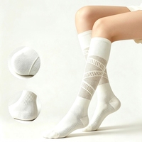 Chaussettes de compression en maille respirante pour femmes, anti-fatigue, antidérapantes, semelle résistante à l'usure pour le sport quotidien et les voyages