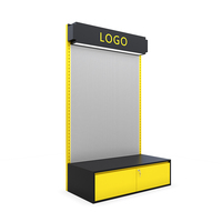 Panneau perforé en métal avec logo personnalisé, support de sol noir, marque d'outils, présentoir avec clé de verrouillage, vente directe