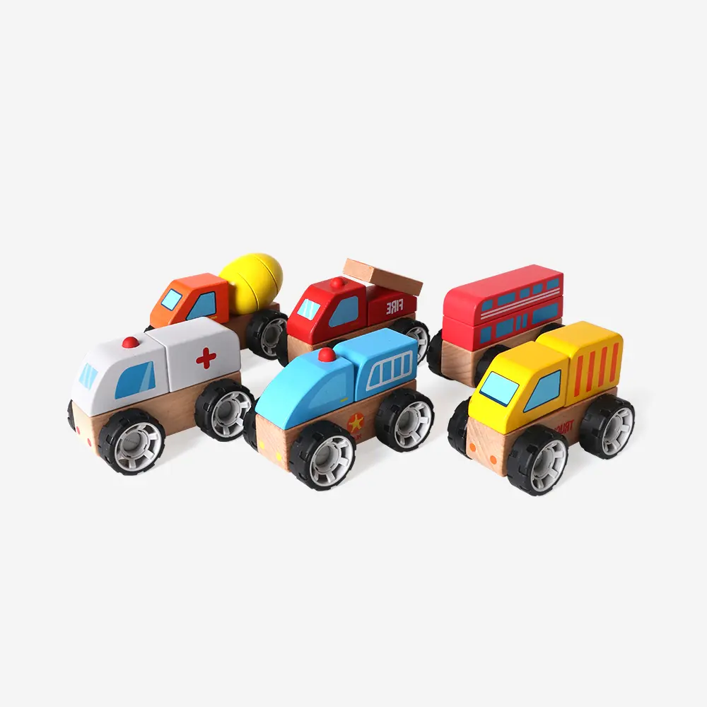New Design Children Classic Exquisite Car Toy Wood Toy Car Small Vehicle Engineer Toys Car