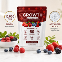 Gummies de Biotine Haute Puissance 10000mcg pour la Croissance des Cheveux, la Santé de la Peau et des Ongles – Complément pour Adultes et Adolescents – 60 Comprimés à Croquer – OEM Privé