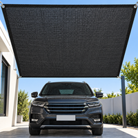 Voile d'ombrage noir en HDPE pour abri de voiture, résistant aux UV, respirant, protection solaire pour parking extérieur, couverture de véhicule