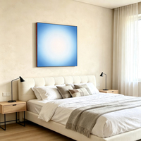 Tableau lumineux mural carré style nordique zen ciel bleu, contrôle intelligent par application, pour décoration de galerie d'art (vente en gros)