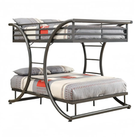 Cadre de Lit Métallique Robuste en Acier, Lit Superposé pour 2 Personnes, pour Appartements d'Adultes, Mobilier de Chambre, Dortoir et Loft