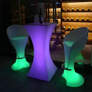 发光户外led家具可充电塑料新设计婚礼led桌子led家具装饰品