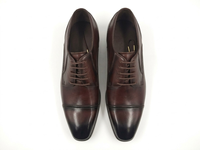 Chaussures habillées Oxford pour hommes en cuir véritable brun foncé bruni à bout pointu, à lacets, semelle extérieure en caoutchouc, pour le bureau, la carrière, les tenues formelles, vente en gros