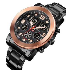 Skmei 1642 trois fois hommes grand cadran montre analogique et numérique à quartz en acier inoxydable montres - Product Image 2