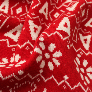 Nhà Máy Nóng Bán Jacquard Chiếc Khăn Giáng Sinh Màu Đỏ Dệt Kim Khăn Với Tuyết Mô Hình Cho Nam Giới Và Phụ Nữ - Product Image 6