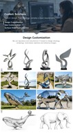 Sculpture d'athlète plongeur en acier inoxydable poli miroir abstrait YOUFINE pour la décoration de piscine extérieure