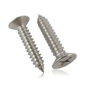 304 <b>Stainless</b> <b>Steel</b> <b>Self</b> <b>Tapping</b> <b>Screws</b> Countersunk Head Phillips Metric For Metal Construction Industry - Product Image 1