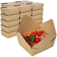 Contenants alimentaires jetables écologiques personnalisés pour restaurants, boîtes d'emballage en papier kraft brun pour biscuits et sucre
