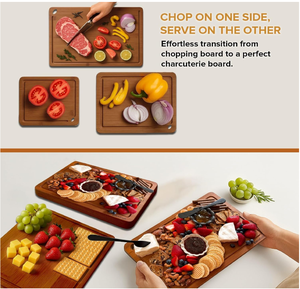 Ensemble de 3 planches à découper en bois en forme de <span class=keywords><strong>livre</strong></span>, en bambou/bois d'acacia, pour <span class=keywords><strong>la</strong></span> viande, les légumes, le pain, le <span class=keywords><strong>fromage</strong></span> - Product Image 6