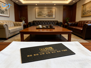 Papier d'affaires personnalisé de luxe avec motif gaufré et dorure à chaud |   Cartes de visite professionnelles industrielles en carton texturé noir épais de qualité supérieure - Product Image 2