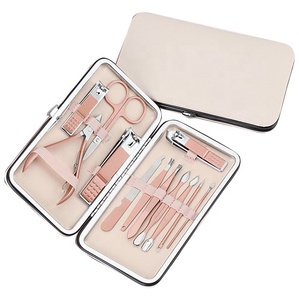 Juego de Herramientas para <span class=keywords><strong>manicura</strong></span> <span class=keywords><strong>y</strong></span> <span class=keywords><strong>pedicura</strong></span> profesional, juego de 12 piezas de oro rosa de lujo, OEM - Product Image 1