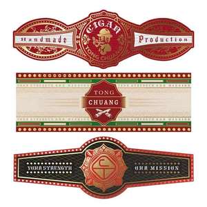 Autocollants personnalisés avec logo de marque privée, impression d'anneaux de cigares, étiquettes en feuille d'or gaufrée pour cigares - Product Image 2