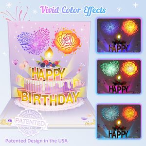 3D Pop Up âm nhạc và đèn sinh nhật Popup thẻ âm nhạc sinh nhật thẻ với ánh sáng và âm nhạc - Product Image 2