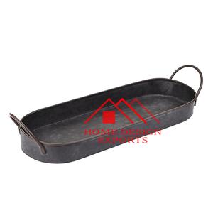 High Quality Galvanized Iron Serving Fruits Tray <b>for</b> Table Centerpieces Handmade Metal Iron Zinc Foods Tray <b>for</b> <b>Sale</b> - Product Image 2