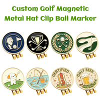 Lieferanten-Goldplattierte Magnetische Golfmarker-Hutclips für Outdoor-Freizeitaktivitäten, Bedruckte Baseball-Sonnenkappen-Metallbefestigungs-Dekorclips