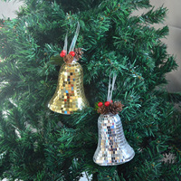 Discokugel Weihnachtsglocke Spiegel-Baumschmuck Hängende Dekoration Funkelnde Feiertagsdekoration Weihnachten Neu Abschluss Vatertag