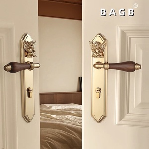 BAGB Novo Estilo Chinês Quarto Interior Magnético Silencioso Duplo Door Lock Noz Moderna Madeira Maciça Casa Anjo para Villa ou Hotel - Product Image 3