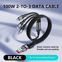100W Haute Vitesse 5 en 1 Câble de Données Charge Rapide Nylon Tressé Multifonction Micro USB Type C Câble de Chargeur Câble USB