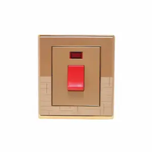 CP15 Range 20A double pole switch Golden Color Golden Electroplated Ring PC Plate 86 Plate