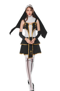 New Drama Priest of the Virgin Mary <strong>Costume</strong> Party Women Sexy <strong>Nun</strong> <strong>Costume</strong> Set Performance Missionary <strong>Costume</strong> - Product Image 5