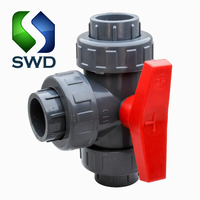 Vanne à boisseau sphérique manuelle en PVC plastique de 1/2'' à 2'' OEM pour l'irrigation et l'alimentation en eau, certifiée CE, résistante à la corrosion