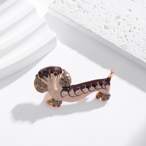 새로운 유행 강아지 오일 드롭 브로치 VIP 개 합금 모조 다이아몬드 상감 동물 핀 만화 의류 선물 배지 - Product Image 2