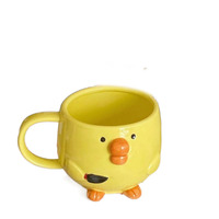 Tasse en céramique créative et mignonne en forme de poussin à bec bombé, tasse à café ou à lait pour le petit-déjeuner à la maison