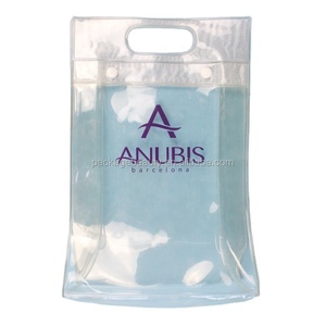 Bolsa de cosméticos con cremallera de plástico PVC, transparente, reciclable, con mango, promoción de lavado - Product Image 1