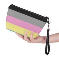 Pochette cosmétique personnalisée imprimée UV sur le thème arc-en-ciel polygenre et gay pour les voyages, le rangement sur coiffeuse et la vente en gros