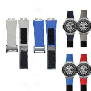Correa de Reloj de Fluororubber Premium con Liberación Rápida y Velcro para Modelos <span class=keywords><strong>Hublot</strong></span> Big Bang 441/415/411, Correa de Repuesto Impermeable para <span class=keywords><strong>Hublot</strong></span> - Product Image 4