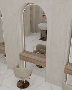 Station de <span class=keywords><strong>coiffure</strong></span> portable moderne avec miroir et éclairage LED, personnalisable pour salon de <span class=keywords><strong>coiffure</strong></span> - Product Image 5