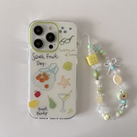 Pastorale Frais Blanc Vert Ins Sac D'été pour Filles 16Promax Graffiti Tomate Mûrier 15Pro avec TPU Matériel Mobile Phone Cases