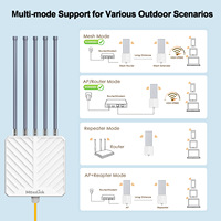 Point d'accès maillé WiFi 6 extérieur AX3000 pour plus de 200 utilisateurs, 3000 Mbps, AP sans fil, routeur PoE étanche IP67 avec 5 antennes à gain élevé
