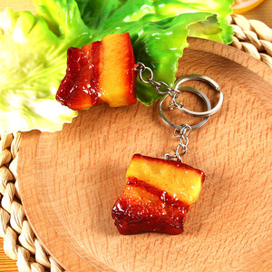 Wangdun transfronterizo simulación comida carne estofado llavero cerdo vientre tocino aperitivo juego colgante - Product Image 3