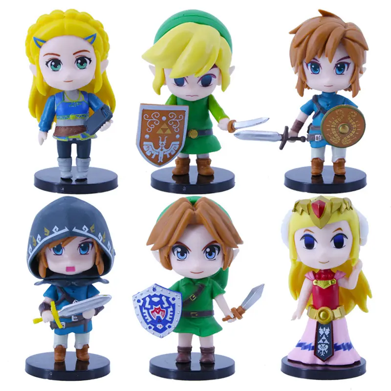 6 piezas conjunto al por mayor juego de dibujos animados Pvc figura de juguete Anime The Legend of Zelda figuras de acción