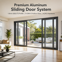 Système de porte coulissante en aluminium haut de gamme sur mesure avec moustiquaire, porte vitrée coulissante pour projets résidentiels et commerciaux