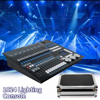 Consola de iluminación DMX de 1024 canales, controlador de luces de escenario, mezclador de iluminación DMX para DJ con estuche de transporte para bodas y conciertos