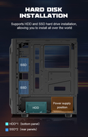OEM ODM Custom Gaming Computer Case ATX Desktop Cabinet Tempered Glass PC Tower Gaming Casing Computer Cases