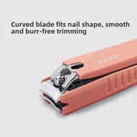 Coupe-ongles en acier au carbone grande taille, lame incurvée, pointe de lame tranchante, design anti-éclaboussures, kit de manucure pliable pour ongles des doigts et des orteils