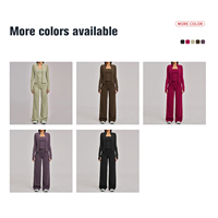 Ensemble de vêtements de sport pour femmes personnalisé, veste de yoga à ouverture devant, pantalon large, respirant, séchage rapide, extensible