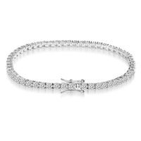 C & J Pass Test 2mm Or Blanc 925 Sterling Micro VVS Moissanite Diamant Prong Cuban Link Bracelet Bijoux Hip Hop glacés